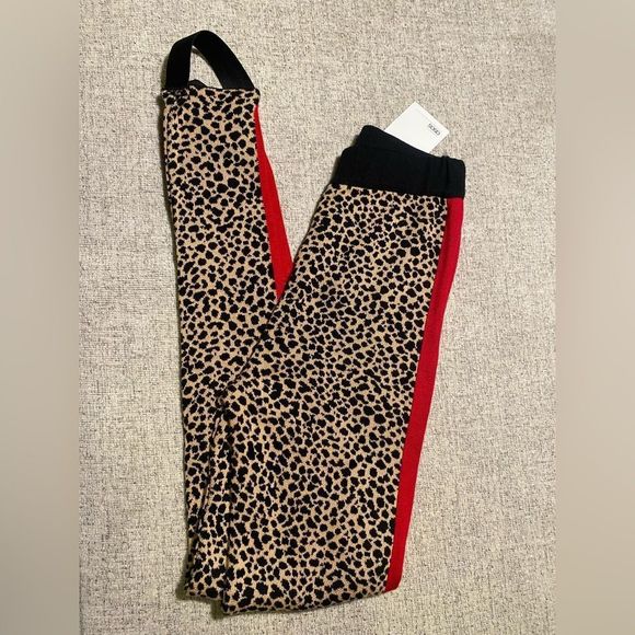 NWT ASOS Leopard Knitted Stirrup Leggings Womens 2 - Picture 1 of 12